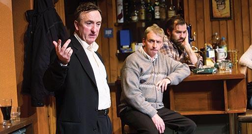DKANE 15/06/2016 REPRO FREE Gary Lydon, Frankie McCafferty and Pat Ryan performing a scene in the Decadent Theatre Company production of The Weir by Conor McPherson. The Weir opens its national tour on June 16th in the Lime Tree Theatre, Limerick. for more information see http://decadenttheatrecompany.ie/the-weir-tour-dates/ PIC DARRAGH KANE